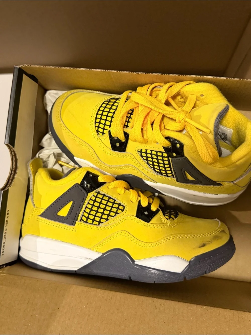 Jordan Kids Yellow and Black Retro Mesh Sneakers